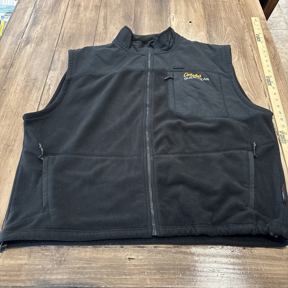 Cabela's Polartec Fleece Vest Men's 2XL Regular Black Full Zip Outdoor